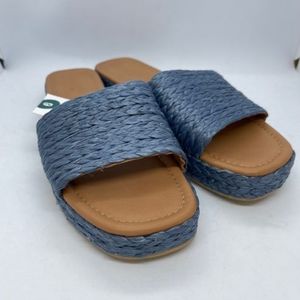 Universal Thread Mardi Raffia Platform Slide Sandals Blue 7